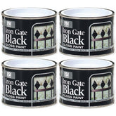 4X Iron Gate Black Gloss Paint Tin 180ml Tin Paint